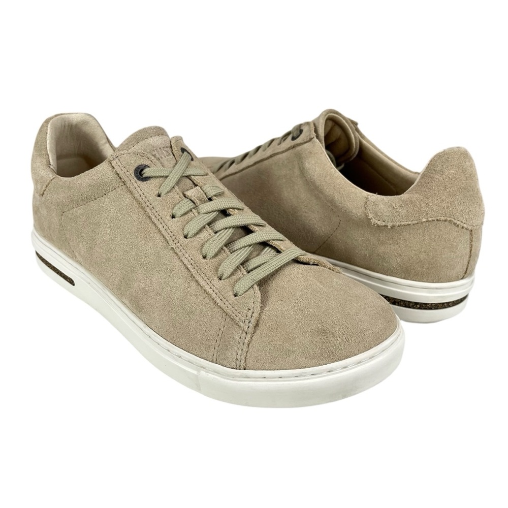 Birkenstock Men 8 Women 10 EU41 Taupe Suede Lace Up Casual Sneakers